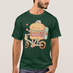 T-shirt Livraison de Burger Fast Food Bicycle