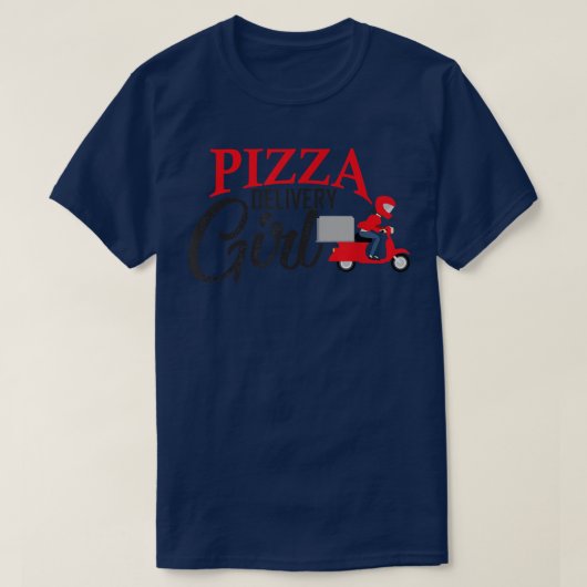 T-shirt Livraison de pizza fille correspondant costume de  (Design devant)