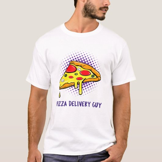 T-shirt Livraison de pizza Guy Costume Halloween (Devant)