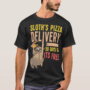 T-shirt Livraison De Pizza Par Sloth Funny Fast Food Slow 