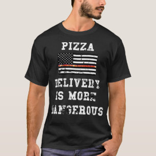 T-shirt Livraison De Pizza Plus Dangereuse - Ligne Bleue M