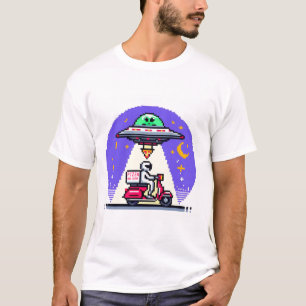 T-shirt Livraison de pizza UFO enlèvement