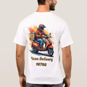 T-shirt Livraison Rider sur Scooter moderne (Dos)