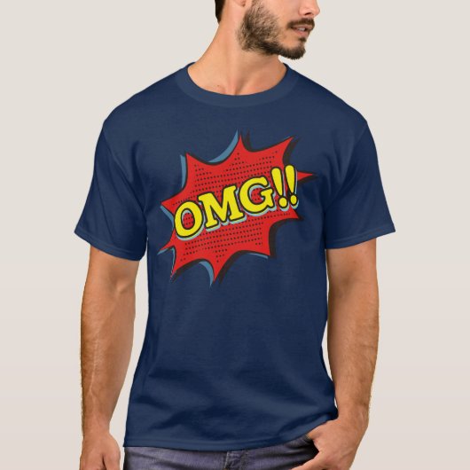 T-shirt Livre de bande dessinée OMG Exclamation Discours b (Devant)