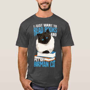 T-shirt Livre de chat Birman Lecture Lover Cadeau
