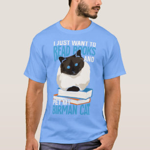 T-shirt Livre de chat Birman Lecture Lover Cadeau