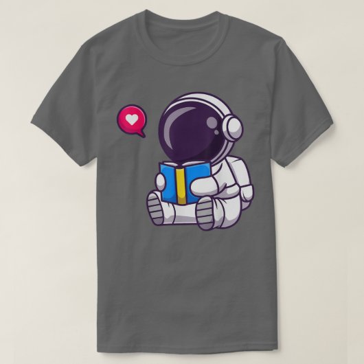 T-shirt Livre de lecture d'astronaute (Design devant)