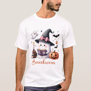 T-shirt Livre de lecture de fantôme Coquette Bow Halloween