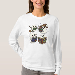 T-shirt Livre de lecture de fantôme mignon Halloween