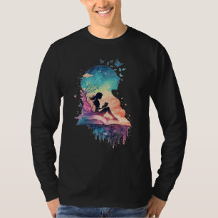 T-shirt Livre de lecture de fée céleste Roman de fantasy