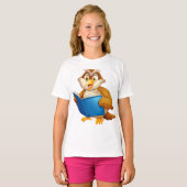 T-shirt Livre de lecture de la chouette sage (Devant entier)