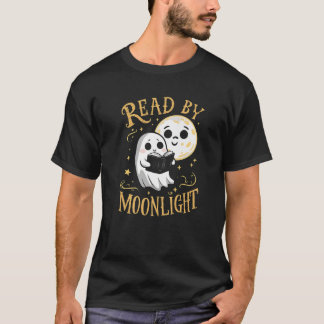 T-shirt Livre De Lecture Drôle De Fantôme Lu Par Moonlight