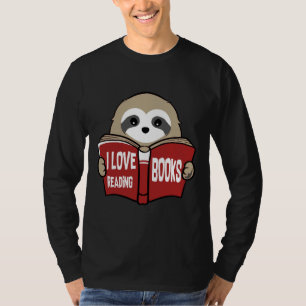 T-shirt Livre de lecture du ver de livre Sloth Nerd