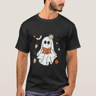 T-shirt Livre de lecture Ghost Halloween Design Professeur