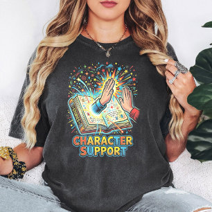 T-shirt Livre de soutien de personnage High Five Humour