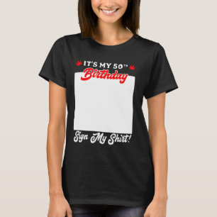 T-shirt Livre d'or C'est mon 50e anniversaire Signer ma ch