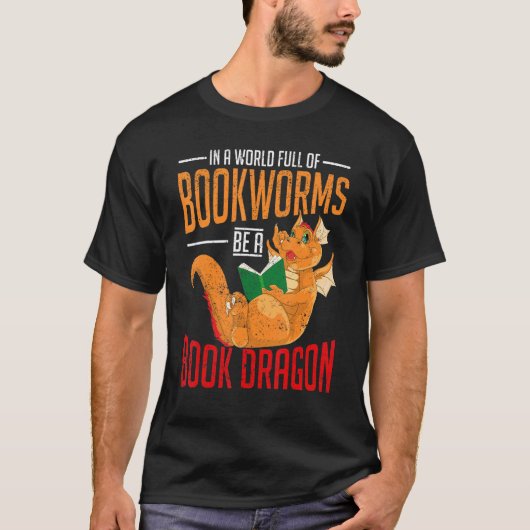 T-shirt Livre Dragon Librarian Imaginaire Animal Lire (Devant)