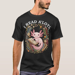 T-shirt Livre drôle d'Axolotl Amateur de Bibliothécaire en