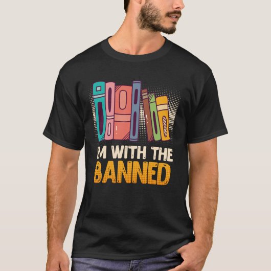 T-shirt Livre Je suis avec Banned Bookworm Reading Book fa (Devant)