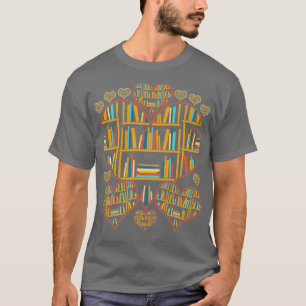 T-shirt Livre Lover Library Littérature Bookworm Coeurs Li