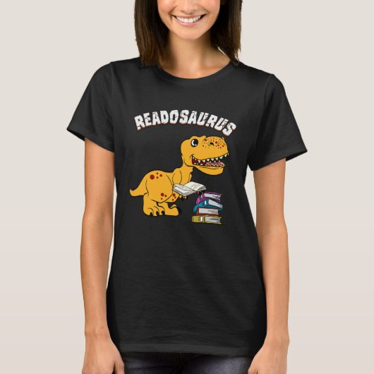 T-shirt Livre Readosaurus Dinosaur Livres Bibliothèque Lec (Devant)