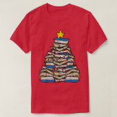 T-shirt Livres Arbre de Noël Lecture Xmas PJ's Professeur (Design devant)