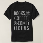 T-shirt Livres Café Comfy Écrivain Littéraire Lecture Livr (Design devant)