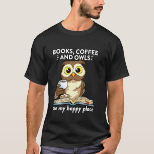 T-shirt Livres Café Et Chouettes Professeur Lecture Étudia
