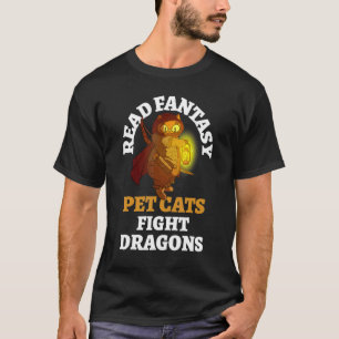 T-shirt Livres Cat Dragons Bookish Bookworm Imaginaire Bib