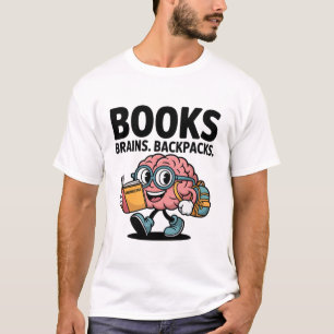 T-shirt Livres Cerveaux Backpacks Funny Kawaii Cerveau de 