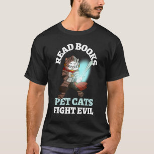 T-shirt Livres Chats Mal Chevalier Livre Lecture Bibliophi