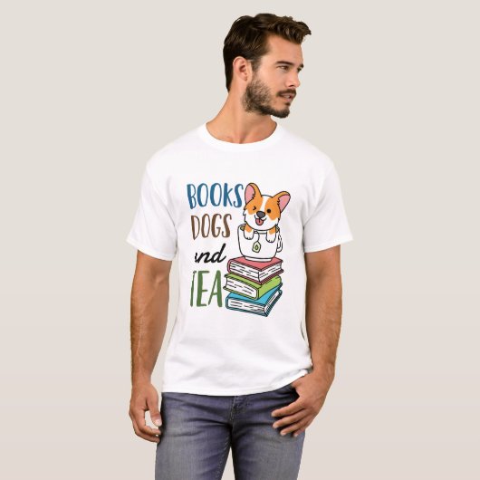 T-shirt Livres Chiens et Tea Weekend Lecture (Devant entier)