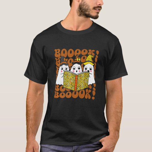 T-shirt Livres Cute Ghost Boo Lecture Livres Halloween Lib (Devant)