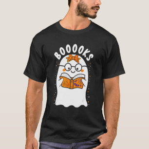 T-shirt Livres Cute Ghost Lecture Bibliothèque Livres Hall