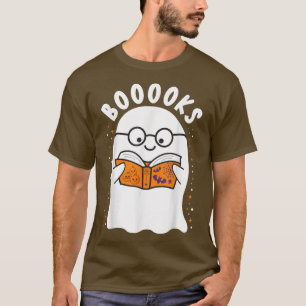 T-shirt Livres Cute Ghost Livre Lecture Halloween Enseigna
