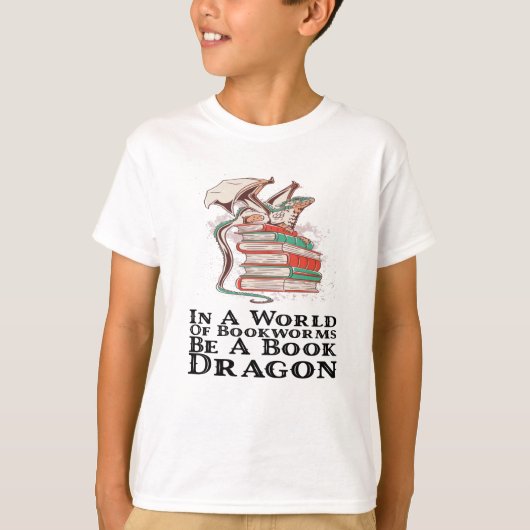 T-shirt Livres - Dans Un Monde De Bookworts Soyez Un Drago (Devant)