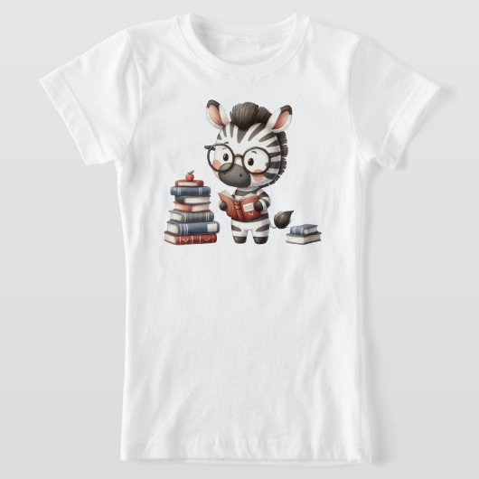 T-Shirt Livres de lecture Zèbre. (Poser)