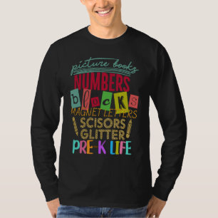 T-shirt Livres d'images Nombres Blocs Adorables La vie en