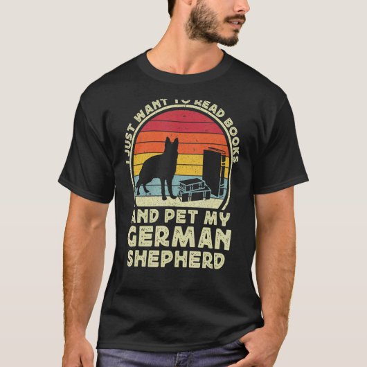 T-shirt Livres Et Berger Allemand Chien Lecture GSP Mom (Devant)