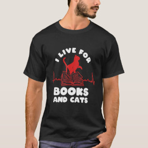 T-shirt Livres Et Chats Lecture Livres Je Vis Pour Livres