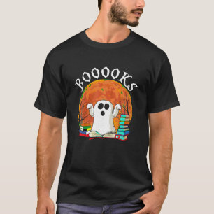T-shirt Livres Fantôme Lune Boo Lire Livres Bibliothèque B