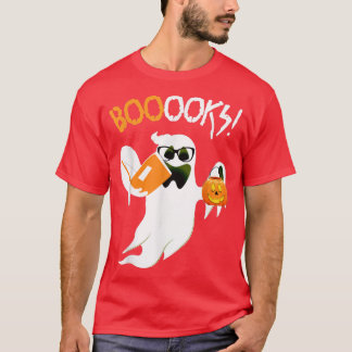 T-shirt Livres Ghost Boo Lire Livres Bibliothèque Enseigna