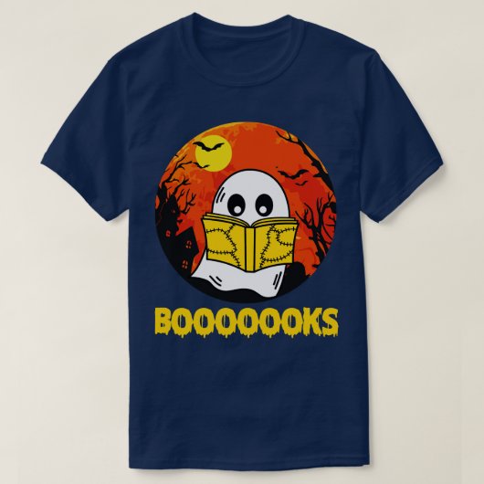 T-shirt Livres Ghost Halloween Bookworm Bibliothécaire Pro (Design devant)