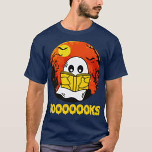 T-shirt Livres Ghost Halloween Bookworm Bibliothécaire Pro