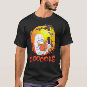 T-shirt Livres Ghost Halloween Teacher Book Library Readi