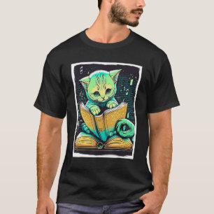 T-shirt Livres Livre Cat Lunettes Fable Educateur Lire Lec