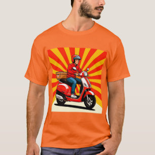 T-shirt Livreur à scooter moderne