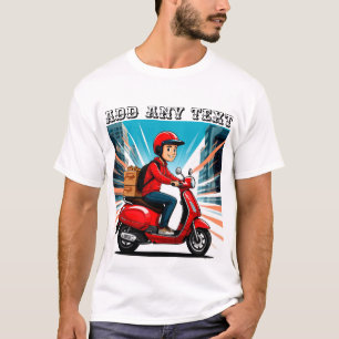 T-shirt Livreur sur scooter moderne