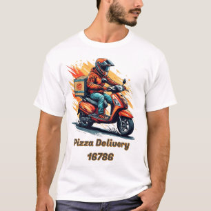 T-shirt Livreur sur scooter moderne