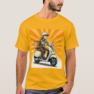 T-shirt Livreur sur scooter moderne